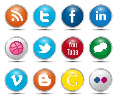 Color Social Media Icons clipart