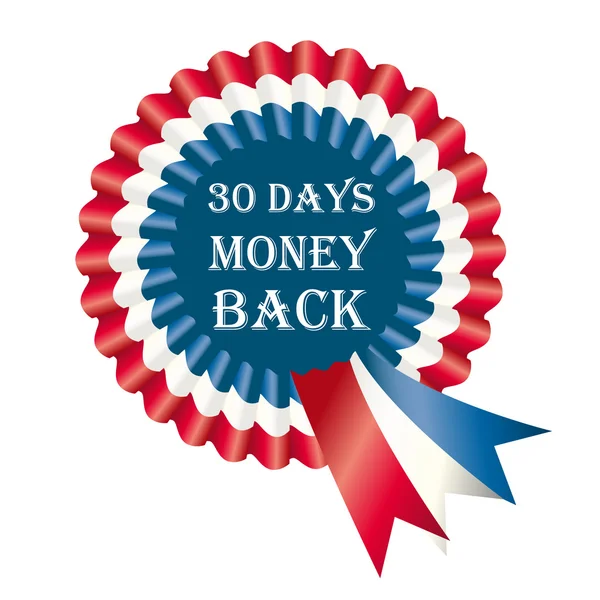 30 ημέρες εγγύηση επιστροφής χρημάτων ετικέτα εγγύηση — Διανυσματικό Αρχείο