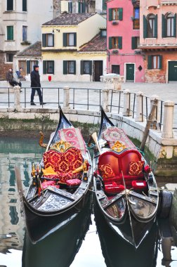 COUPLE OF GONDOLA IN VENICE clipart