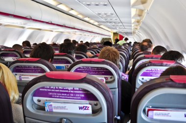 Inside a plane WizzAir clipart