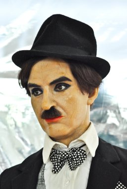 Wax statue of Charles Chaplin clipart