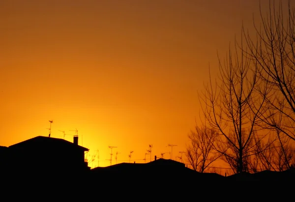 stock image Sunset in the village