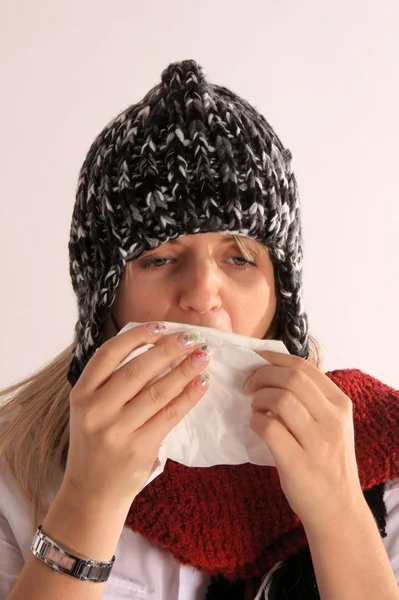 Girl got a cold — Stock Photo, Image