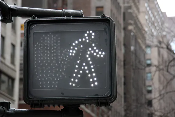 stock image Pedestrian crosswalk sign in New York City