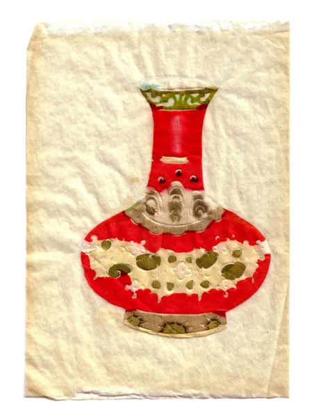 stock image Oriental vase made of hand-cut paper