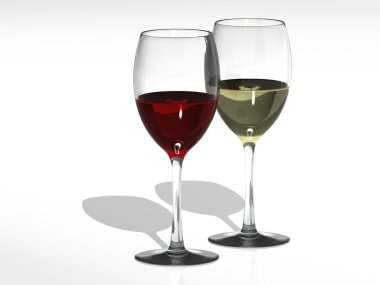 Red and white wine clipart