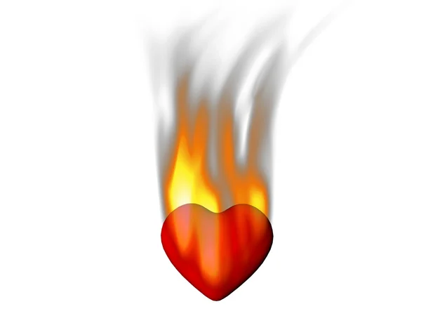 Yanan kalp — Stok fotoğraf