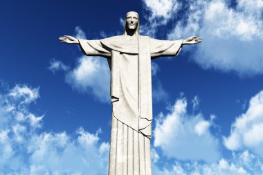 İsa heykeli, rio de janeiro Brezilya corcovado Dağı 3d render