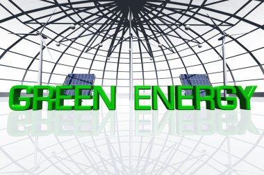 Green Energy Concept 3D render clipart