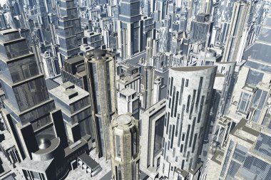 Metropolis 3D render clipart