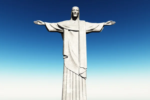 예 수 동상 리오에서 데 자네이 브라질 Corcovado 산 3d 렌더링 — 스톡 사진