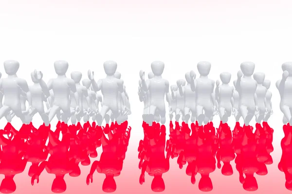 Perfekt teamwork business begreppet mänskliga figurer 3d render — Stockfoto