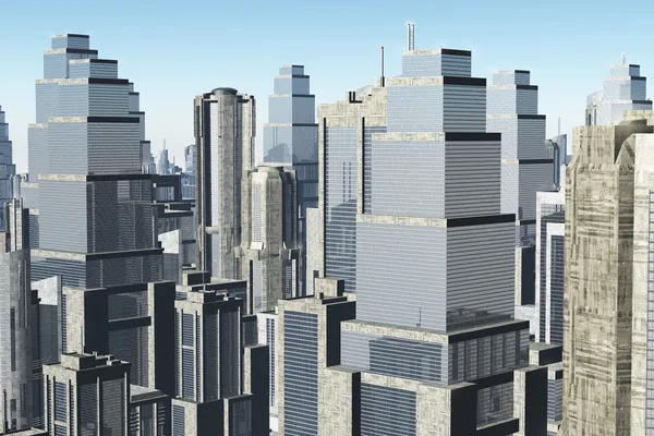 Metropolregion 3D rendern — Stockfoto