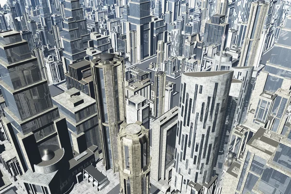 Metropolis 3D render — Stock Photo, Image