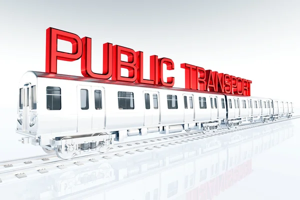 Public Transport Concept in white environment 3D render — Stock Photo, Image