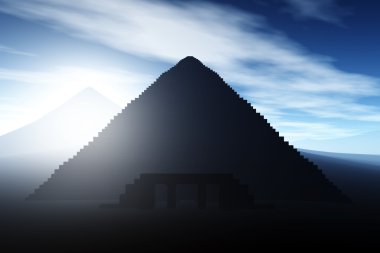 Mısır piramit ve bulutlu gökyüzü