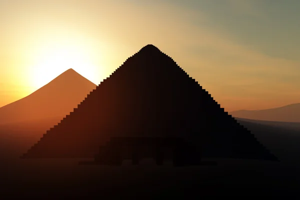 Єгипетські піраміди у заході сонця — стокове фото