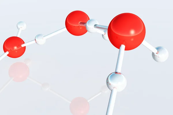 Сложный трехмерный рендеринг молекулярной структуры атома — стоковое фото