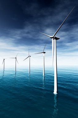 Wind Turbines in the Sea 04 clipart