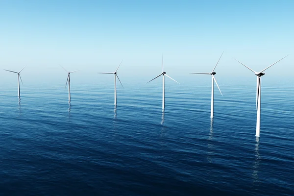 Windkraftanlagen im Meer 06 — Stockfoto