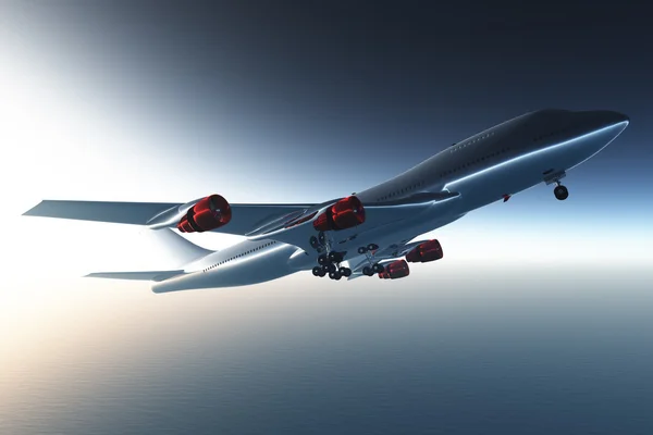 Flygplan flygande 3d render 07 — Stockfoto