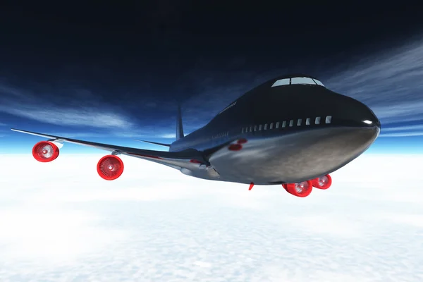 Flygplan flygande 3d render 01 — Stockfoto