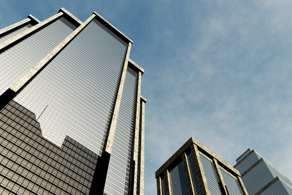 Metropolis skyscrapers 3D render 02