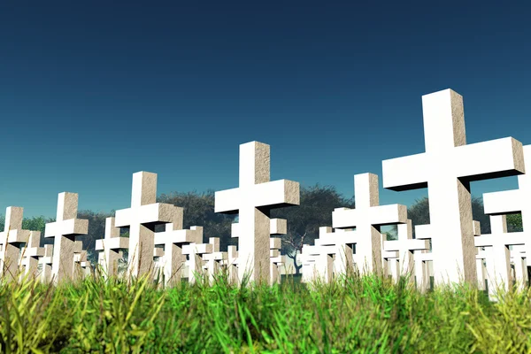 Military Cemetery 3D render 02 — Stock Photo, Image