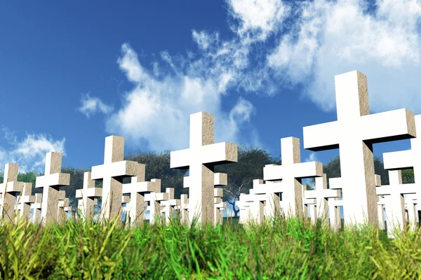 Military Cemetery 3D render — Stock Photo, Image