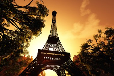 Paris Eiffel Tower 3D render clipart