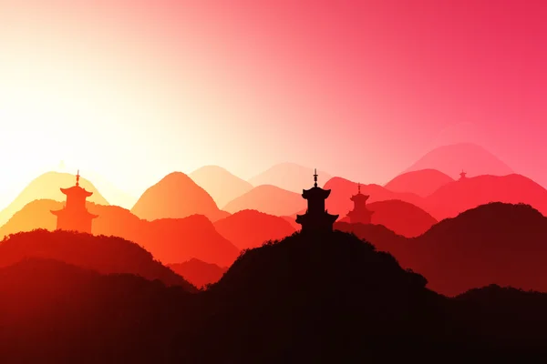 Oriental do sol 3d render 03 — Fotografia de Stock