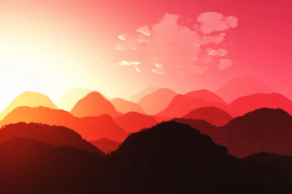 Орієнтальні Sunset 3d візуалізації 03 — стокове фото