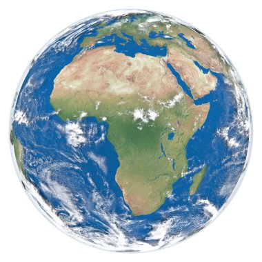 Afrika karşı karşıya Earth modeli
