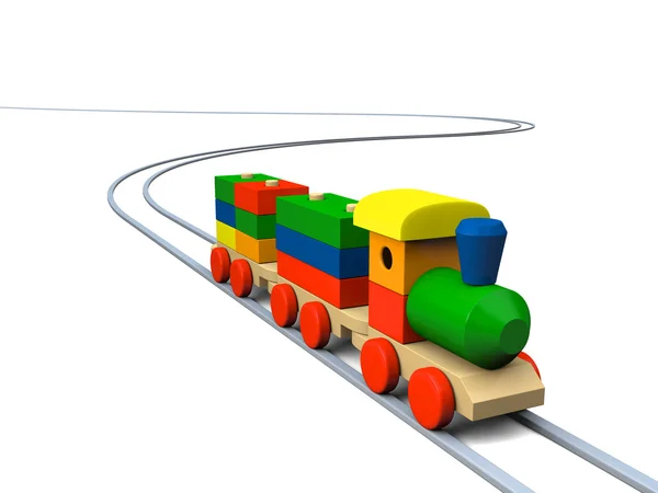 Houten speelgoed trein illustratie — Stockfoto