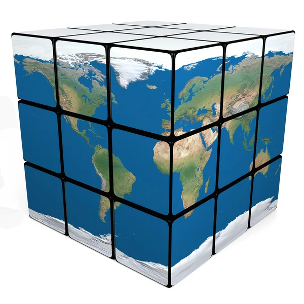 Earth cube — Stock Photo, Image