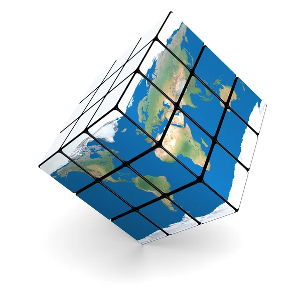 Earth cube — Stock Photo, Image