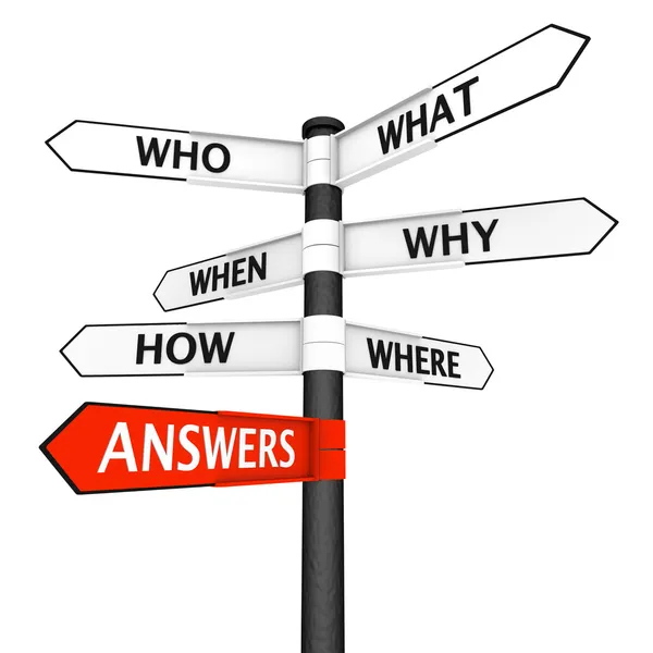 Questions and Answers Signpost — Stock Photo, Image