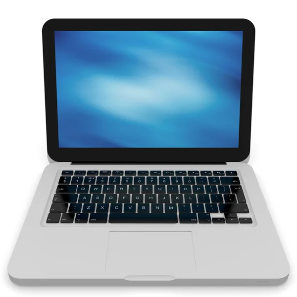 Laptop moderno com fundo abstrato na tela — Fotografia de Stock