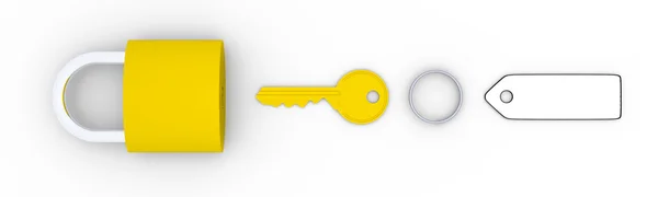 Golden key and padlock — Stock Photo, Image