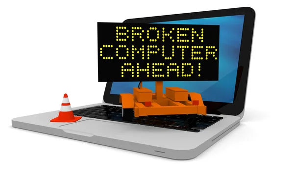Zepsuty komputer — Zdjęcie stockowe