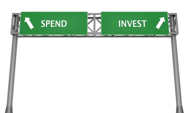 Ausgeben oder investieren — Stockfoto