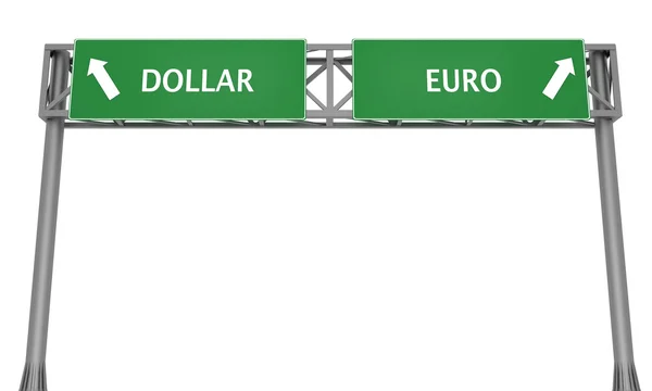 Dólar versus euro — Fotografia de Stock