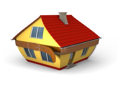 Bloated house clipart