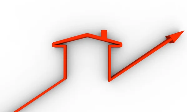 Hus symbol för tillväxt — Stockfoto