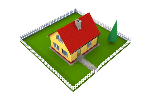 Family house with yard — Stock Photo, Image