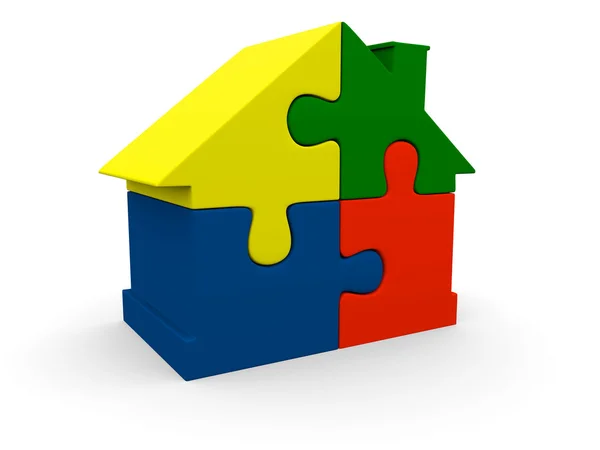 Colorato puzzle house — Foto Stock