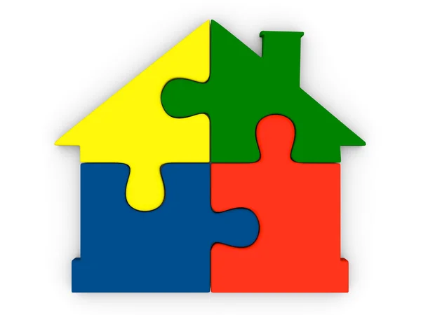 Puzzle casa — Foto Stock