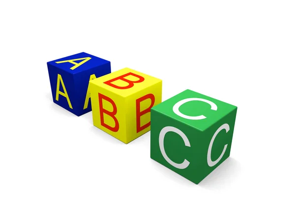 ABC op kubussen — Stockfoto