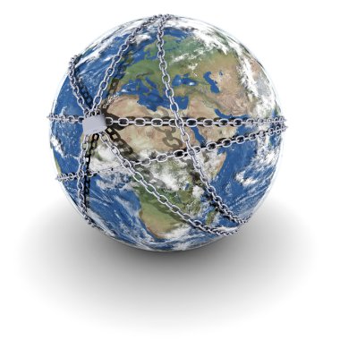 Earth locked in chains clipart