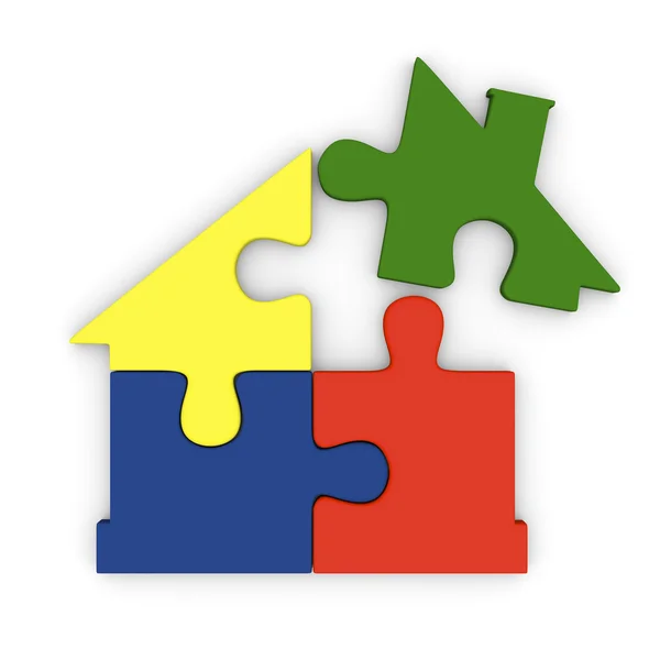 Colorful jigsaw house — Stock Photo, Image